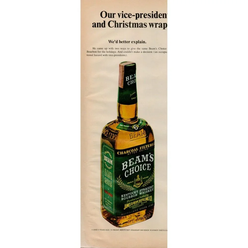 1965 Beam's Choice Kentucky Straight Bourbon Whiskey Vintage Print Ad (L17) - Picture 2 of 3